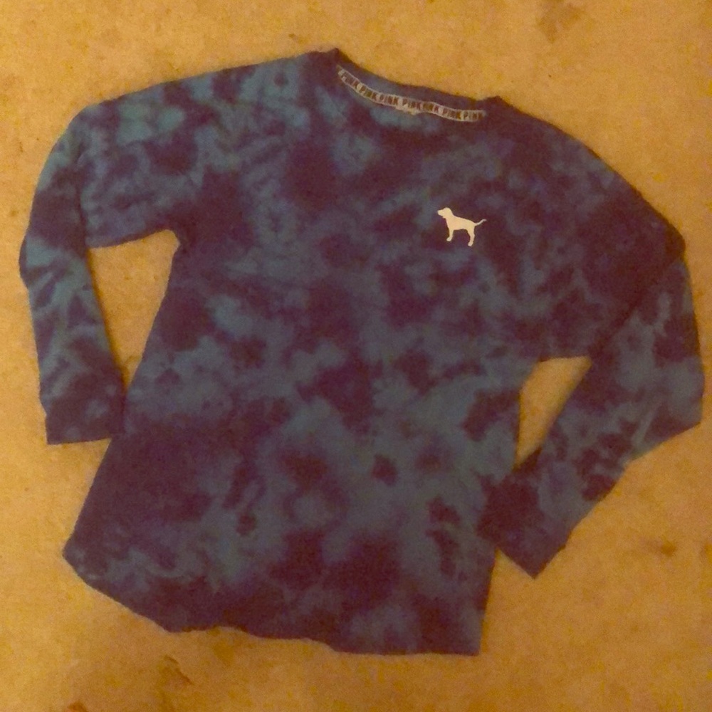 VS PINK Blue Tie Dye Sweatshirt